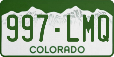 CO license plate 997LMQ