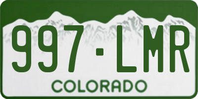 CO license plate 997LMR