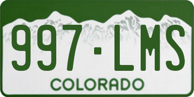 CO license plate 997LMS