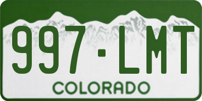 CO license plate 997LMT