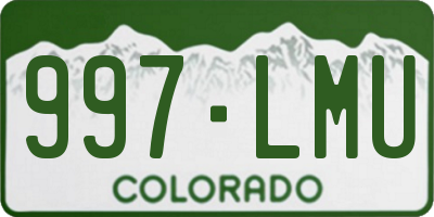 CO license plate 997LMU