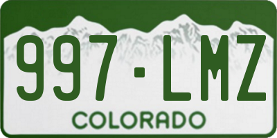 CO license plate 997LMZ