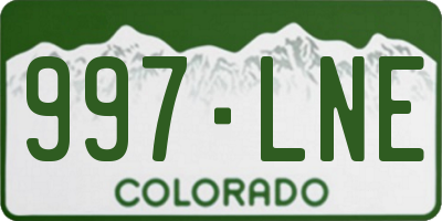 CO license plate 997LNE