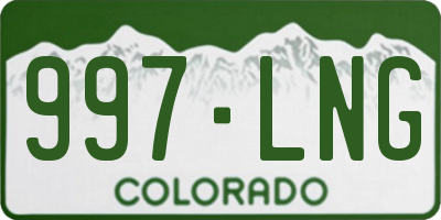 CO license plate 997LNG