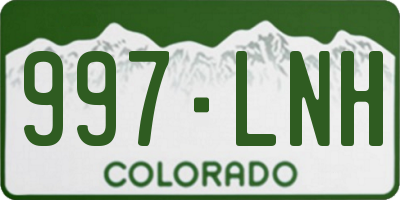 CO license plate 997LNH