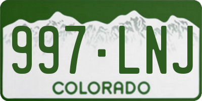 CO license plate 997LNJ
