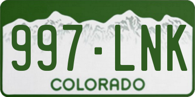 CO license plate 997LNK
