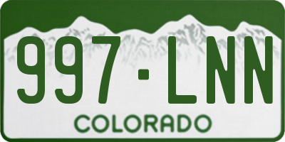 CO license plate 997LNN