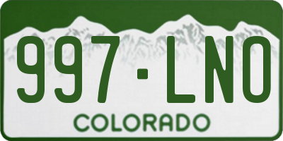 CO license plate 997LNO