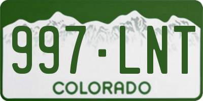 CO license plate 997LNT