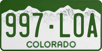 CO license plate 997LOA