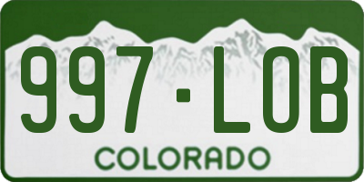 CO license plate 997LOB