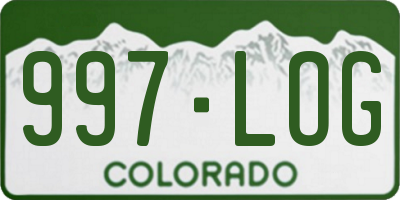 CO license plate 997LOG