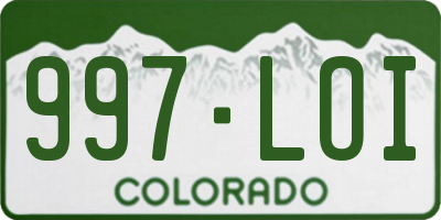 CO license plate 997LOI