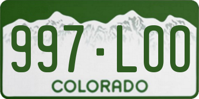CO license plate 997LOO