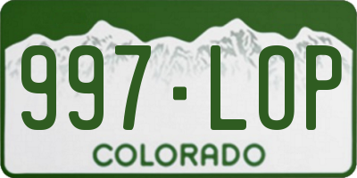 CO license plate 997LOP