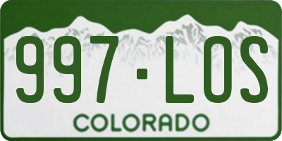 CO license plate 997LOS