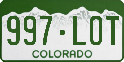 CO license plate 997LOT
