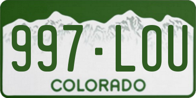 CO license plate 997LOU