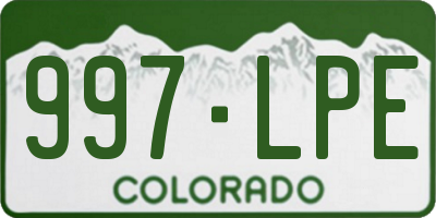 CO license plate 997LPE