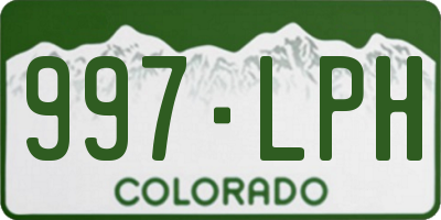 CO license plate 997LPH