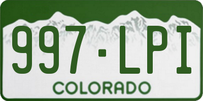 CO license plate 997LPI