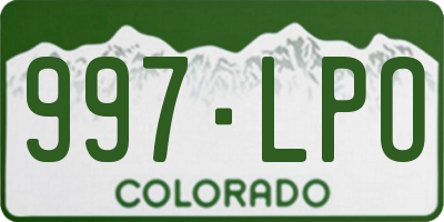 CO license plate 997LPO