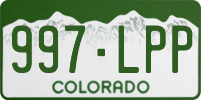 CO license plate 997LPP
