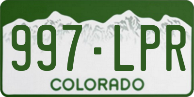CO license plate 997LPR