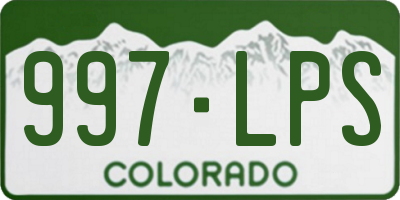CO license plate 997LPS