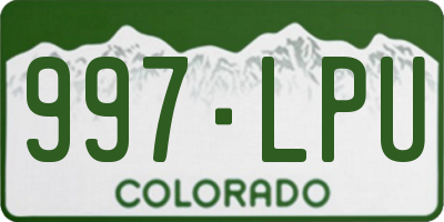 CO license plate 997LPU