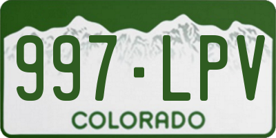 CO license plate 997LPV