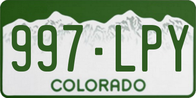 CO license plate 997LPY