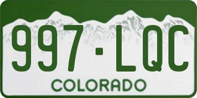 CO license plate 997LQC