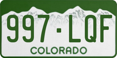 CO license plate 997LQF