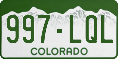 CO license plate 997LQL