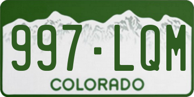 CO license plate 997LQM