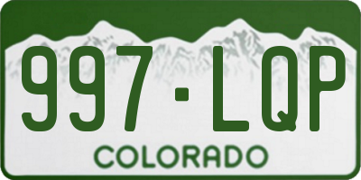 CO license plate 997LQP