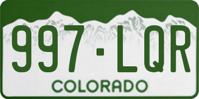 CO license plate 997LQR