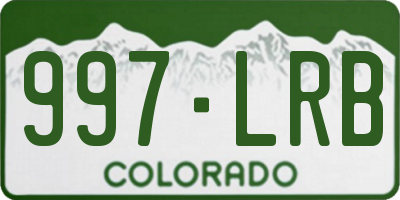 CO license plate 997LRB