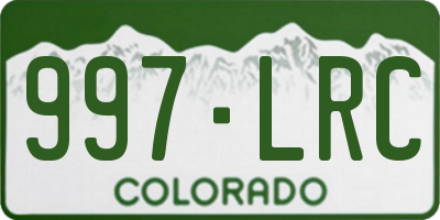 CO license plate 997LRC