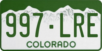 CO license plate 997LRE