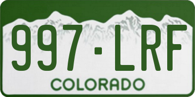 CO license plate 997LRF