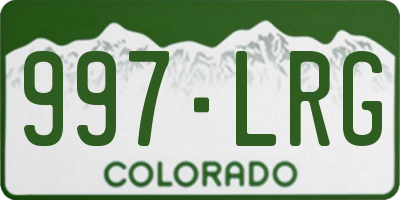 CO license plate 997LRG
