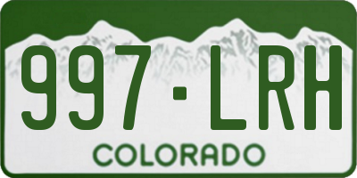 CO license plate 997LRH