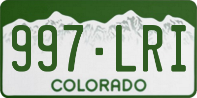 CO license plate 997LRI