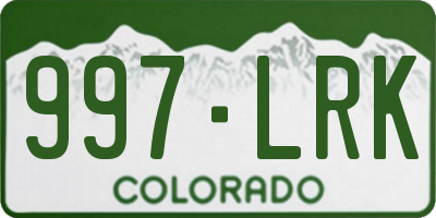 CO license plate 997LRK