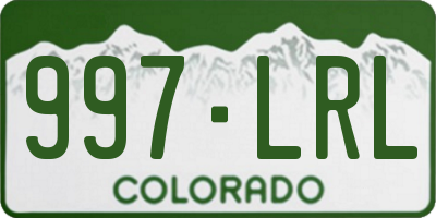 CO license plate 997LRL