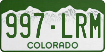 CO license plate 997LRM