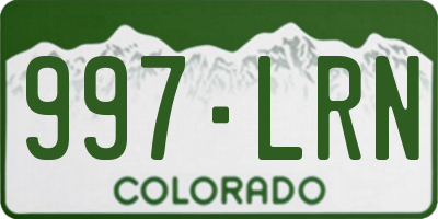CO license plate 997LRN